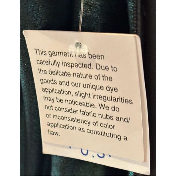 Betsy & Adam Women's Metallic Ruched Ruffled Gown in Green NWT Size 8 - Picture 8 of 8